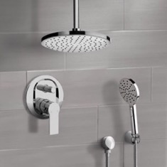 Ceiling Rain Shower System with Handheld, Rain Shower Head, Shower Faucet Set